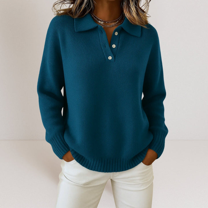 Laura - Jersey de Punto con Cuello Elegante