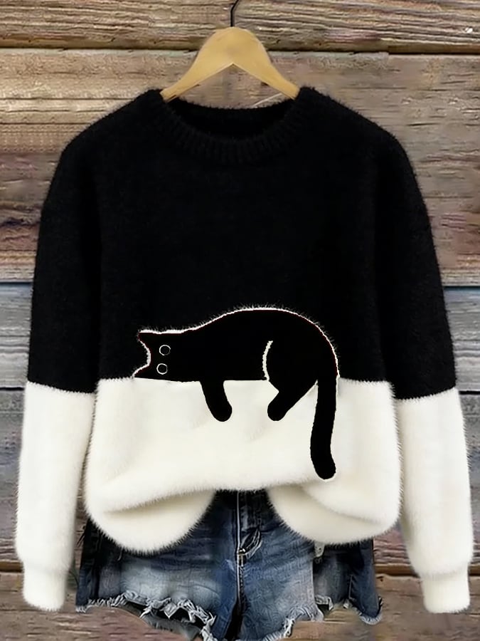 Luna - Sudadera para Mujer con Gráfico de Gato