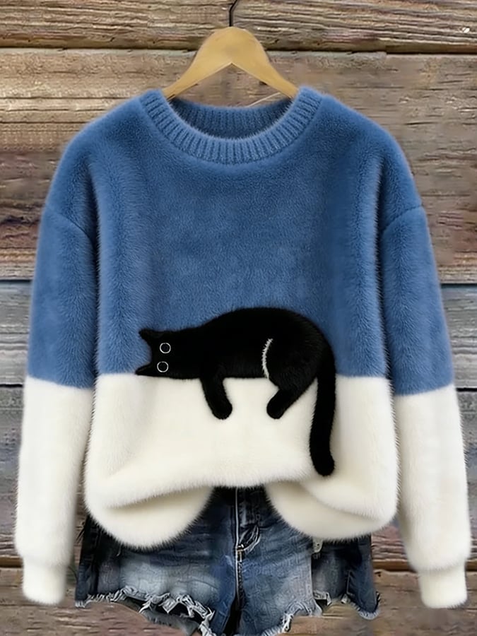 Luna - Sudadera para Mujer con Gráfico de Gato