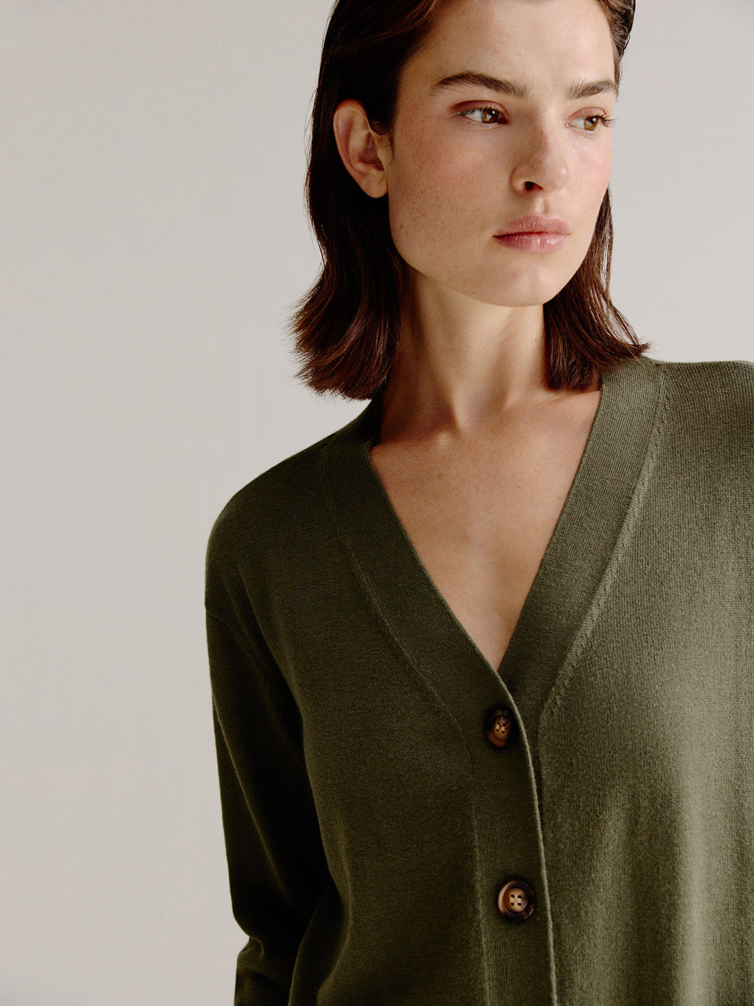 Sara - Cárdigan Verde Oliva