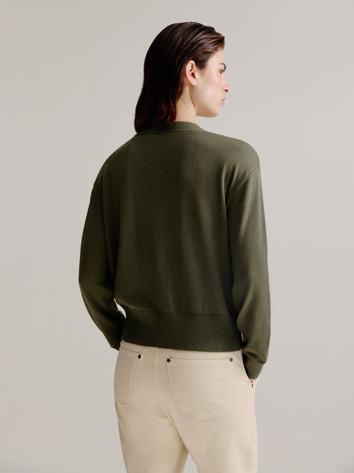 Sara - Cárdigan Verde Oliva