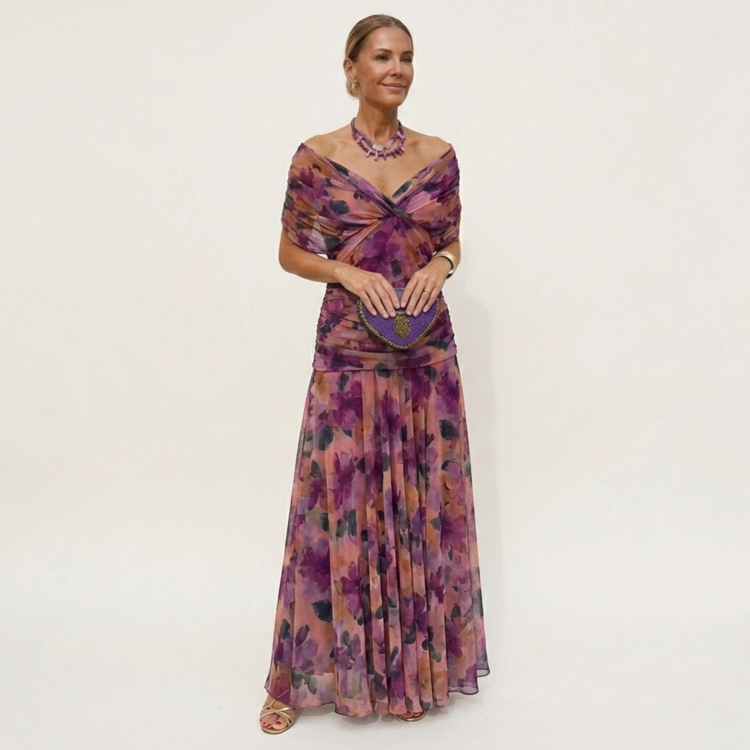 Alondra| Vestido Largo Floral con Escote en V