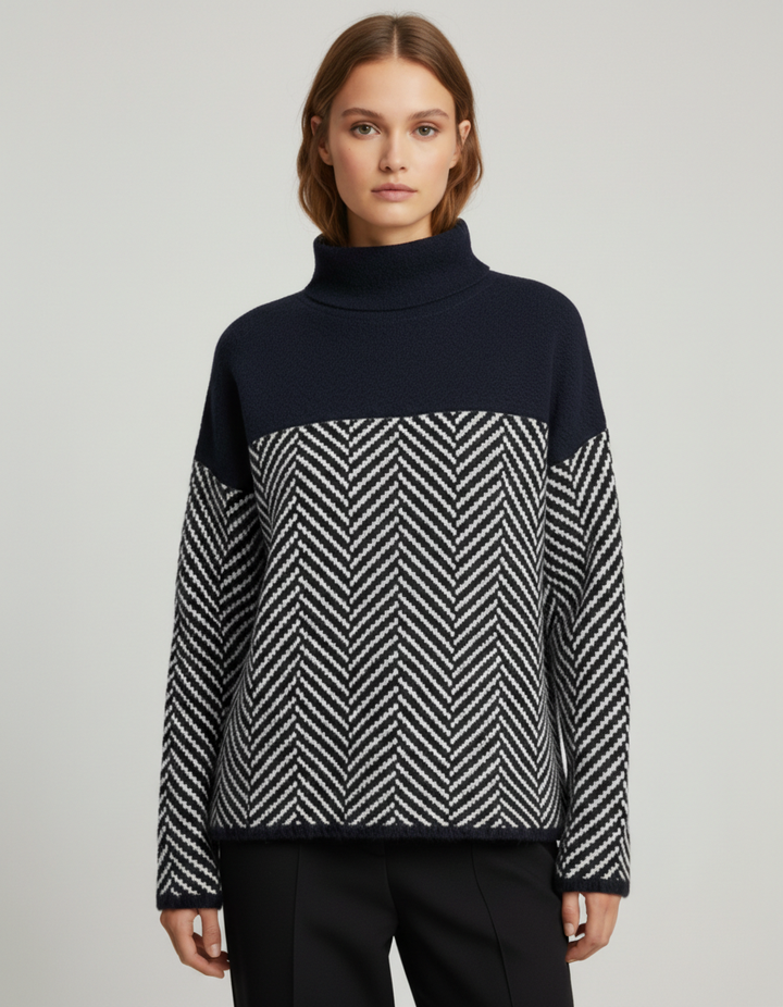 Nora - Jersey Elegante de Cuello Alto