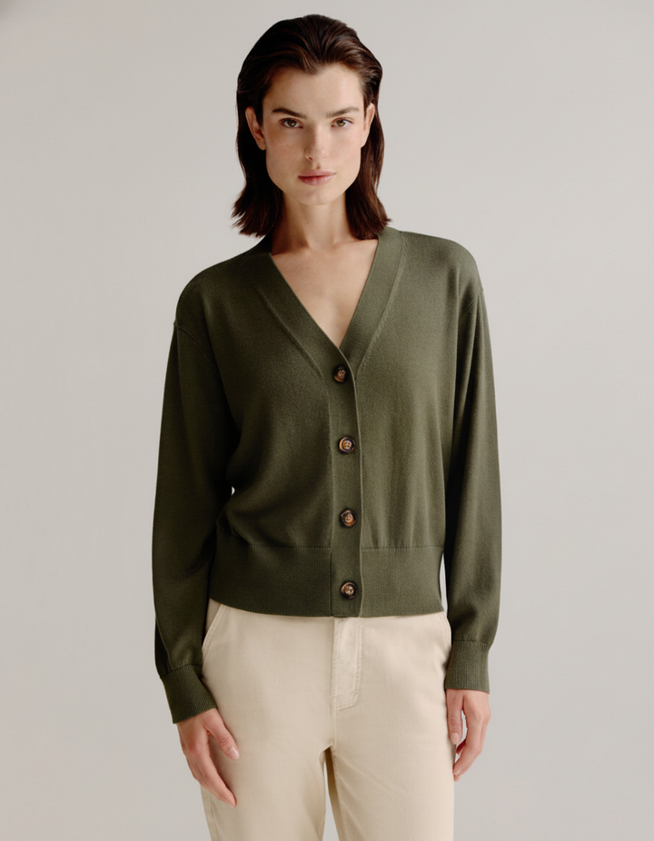 Sara - Cárdigan Verde Oliva