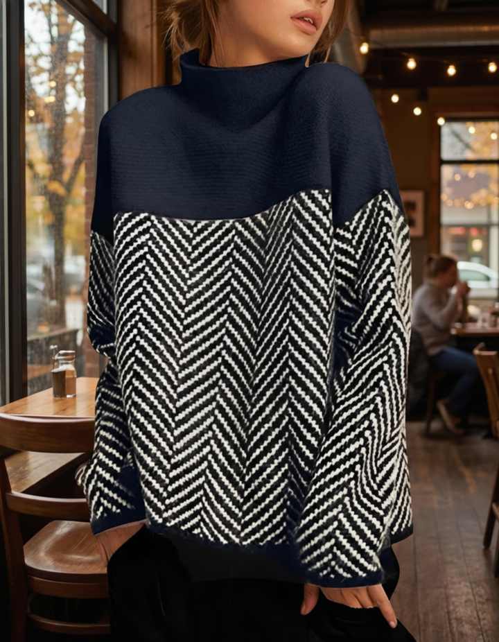 Nora - Jersey Elegante de Cuello Alto