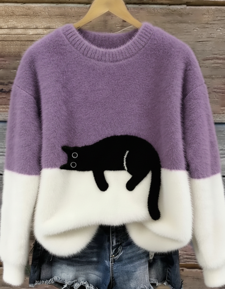 Luna - Sudadera para Mujer con Gráfico de Gato