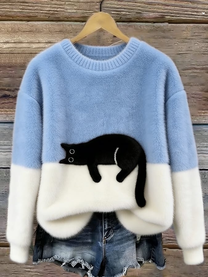 Luna - Sudadera para Mujer con Gráfico de Gato