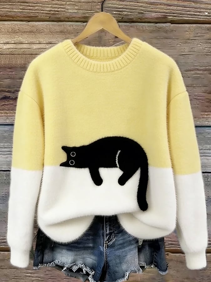 Luna - Sudadera para Mujer con Gráfico de Gato