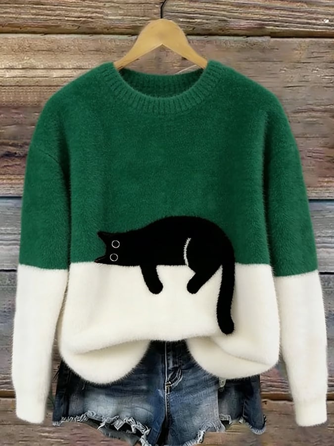 Luna - Sudadera para Mujer con Gráfico de Gato