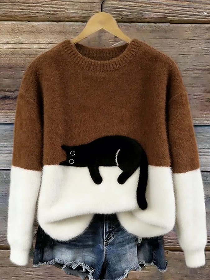 Luna - Sudadera para Mujer con Gráfico de Gato