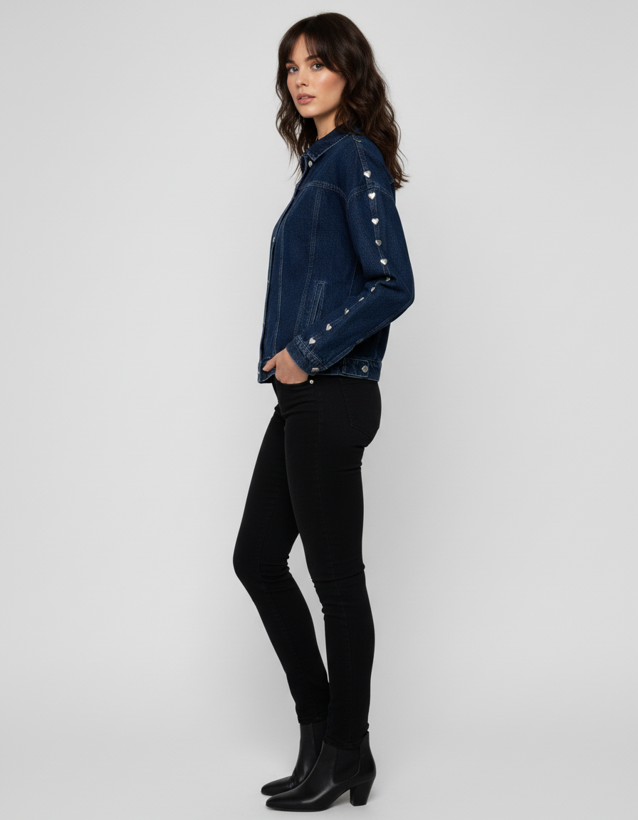 Lucia - Chaqueta Denim de Corazones