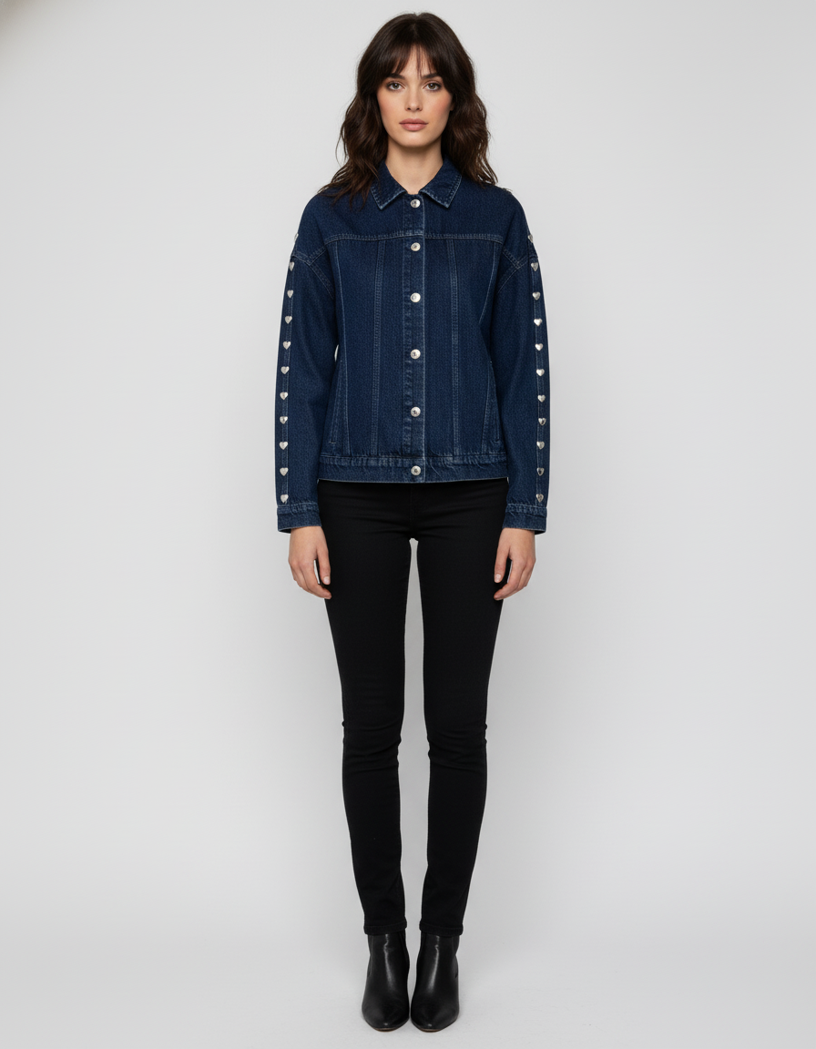 Lucia - Chaqueta Denim de Corazones