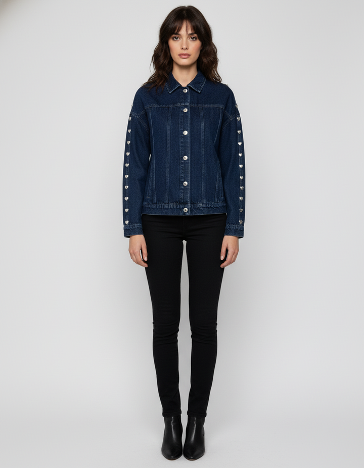 Lucia - Chaqueta Denim de Corazones
