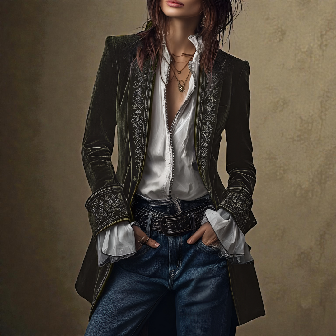 Nuria - Chaqueta Elegante de Terciopelo