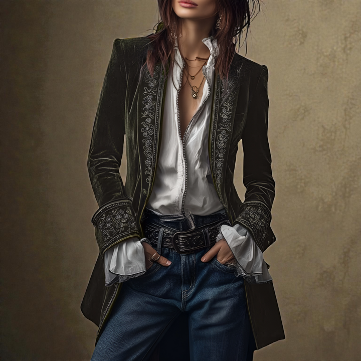 Nuria - Chaqueta Elegante de Terciopelo