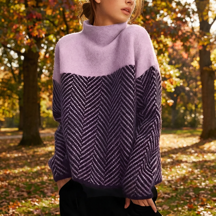 Nora - Jersey Elegante de Cuello Alto