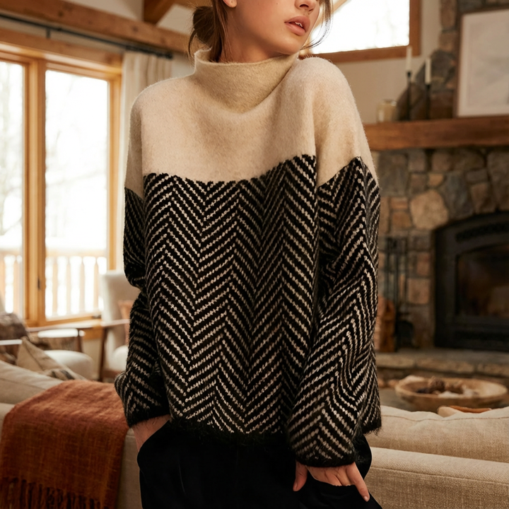 Nora - Jersey Elegante de Cuello Alto