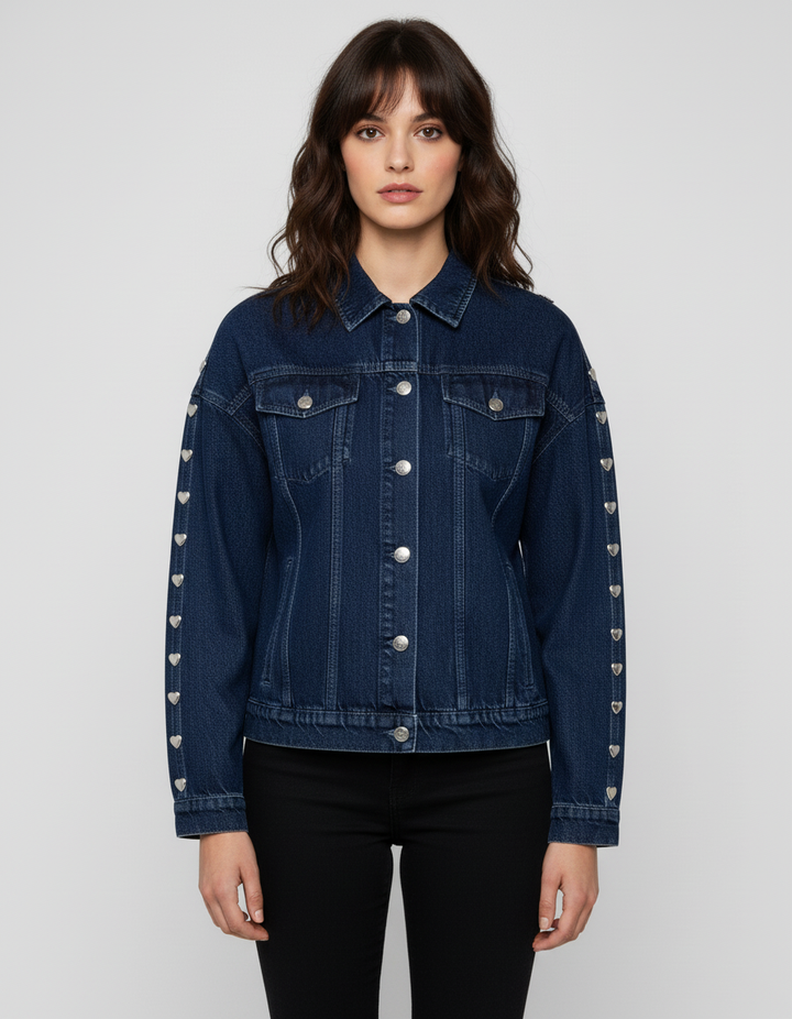 Lucia - Chaqueta Denim de Corazones