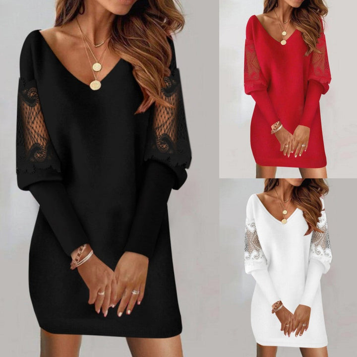 Eva - Vestido Elegante en Encaje con Escote en V