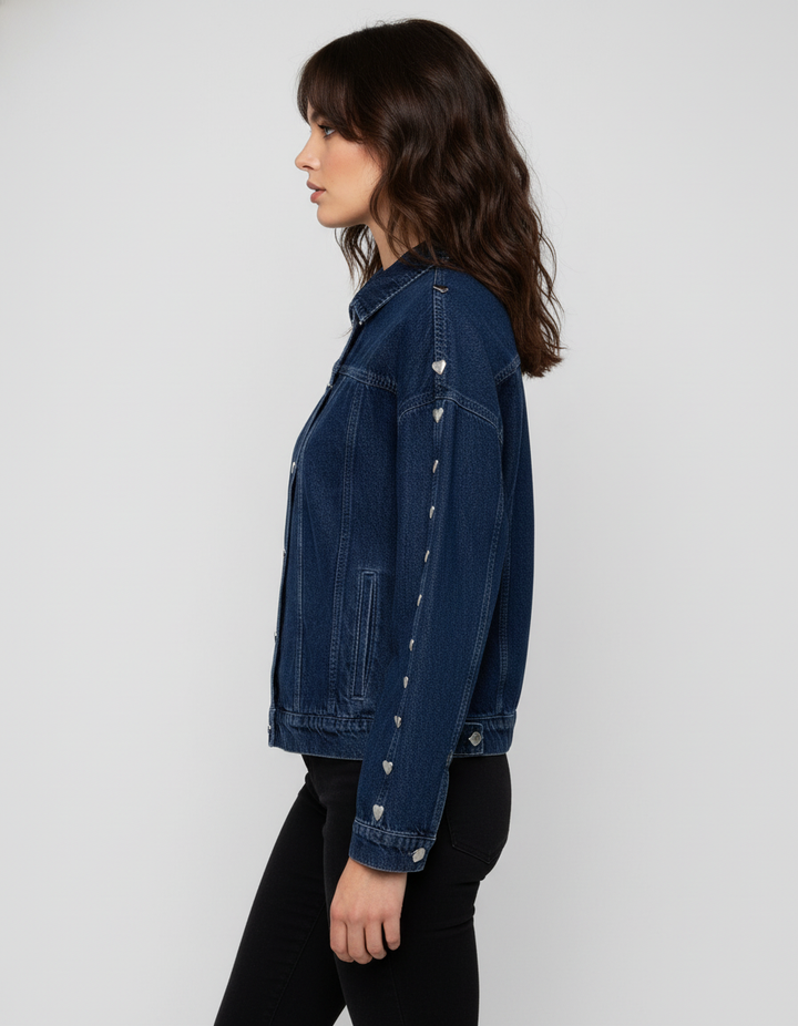 Lucia - Chaqueta Denim de Corazones