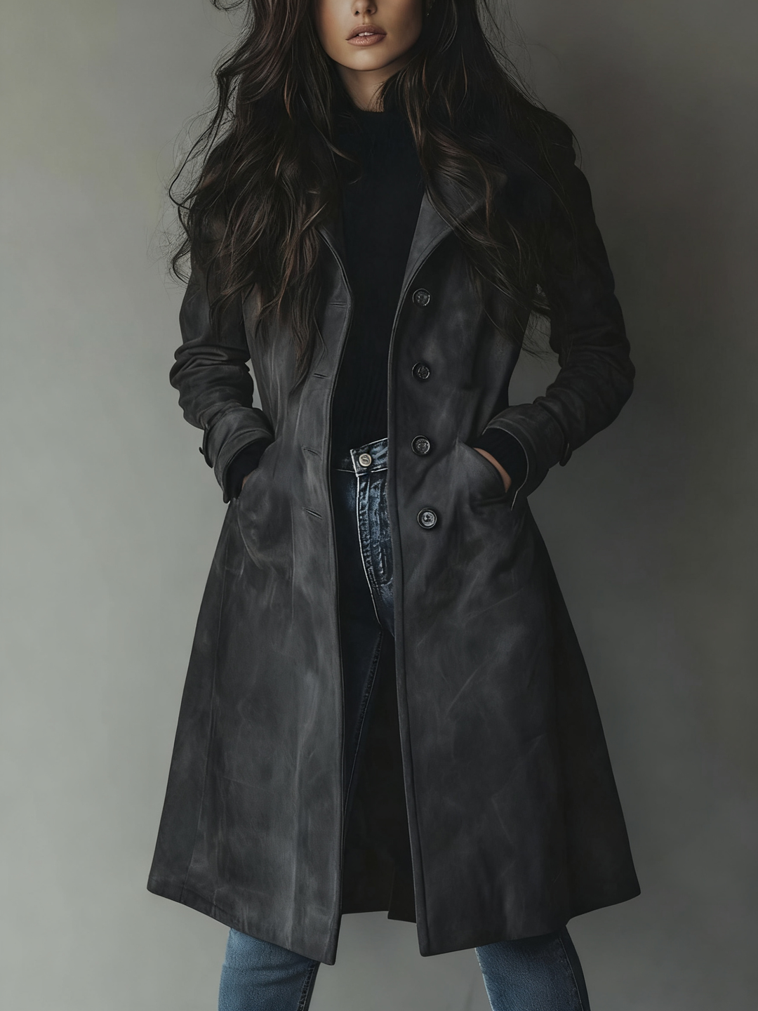 Teresa - Abrigo de Ante Estilo Vintage