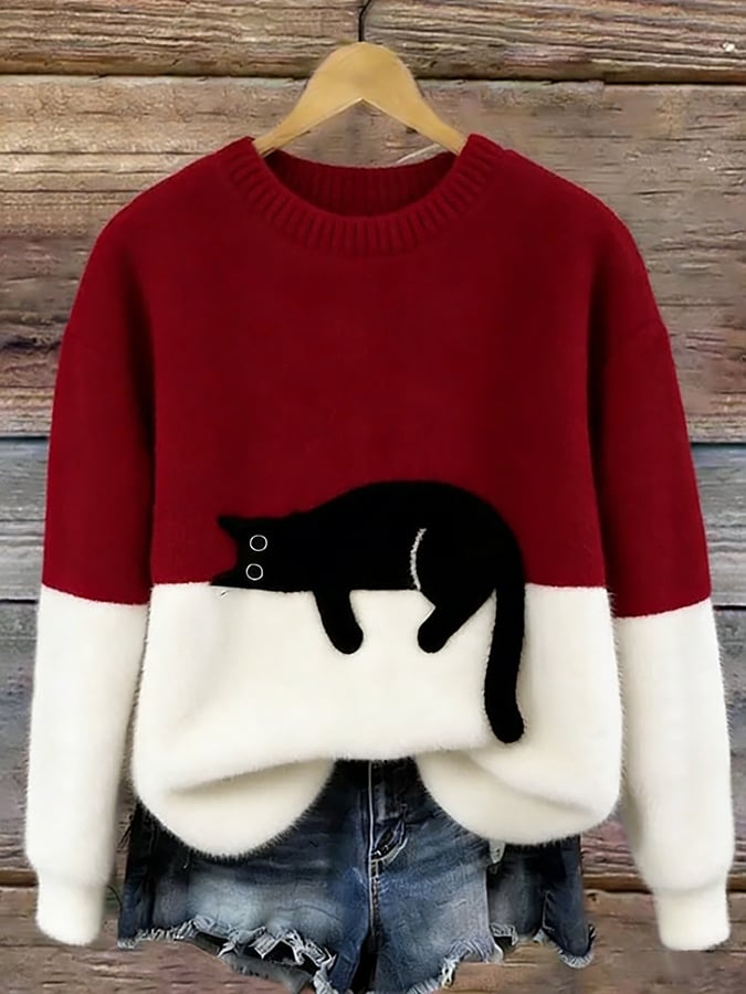 Luna - Sudadera para Mujer con Gráfico de Gato
