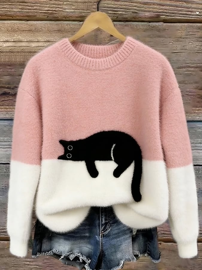 Luna - Sudadera para Mujer con Gráfico de Gato