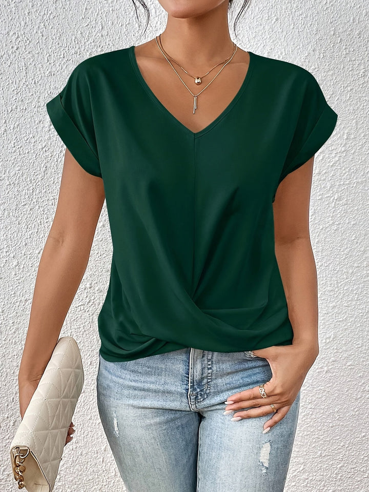 LAURA| TOP ELEGANTE CON MANGAS CORTAS