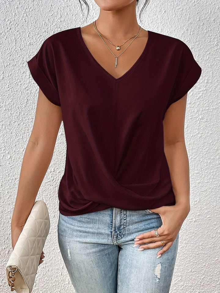 LAURA| TOP ELEGANTE CON MANGAS CORTAS