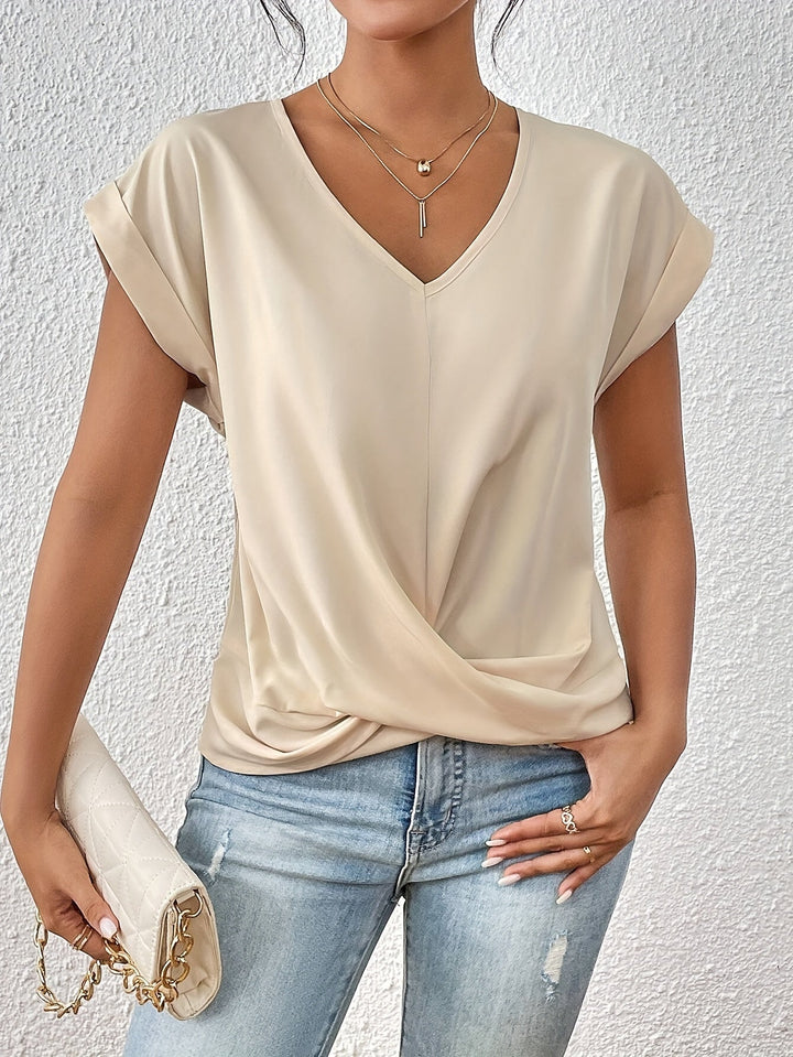 LAURA| TOP ELEGANTE CON MANGAS CORTAS