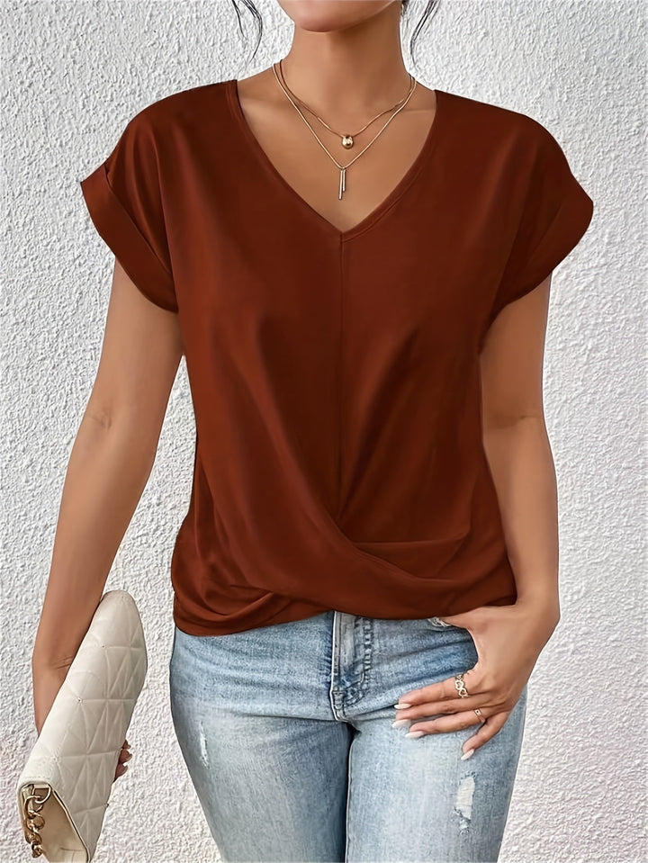 LAURA| TOP ELEGANTE CON MANGAS CORTAS