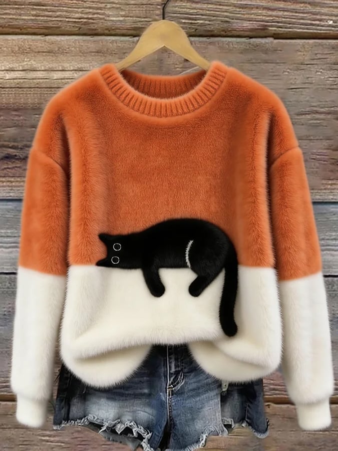Luna - Sudadera para Mujer con Gráfico de Gato