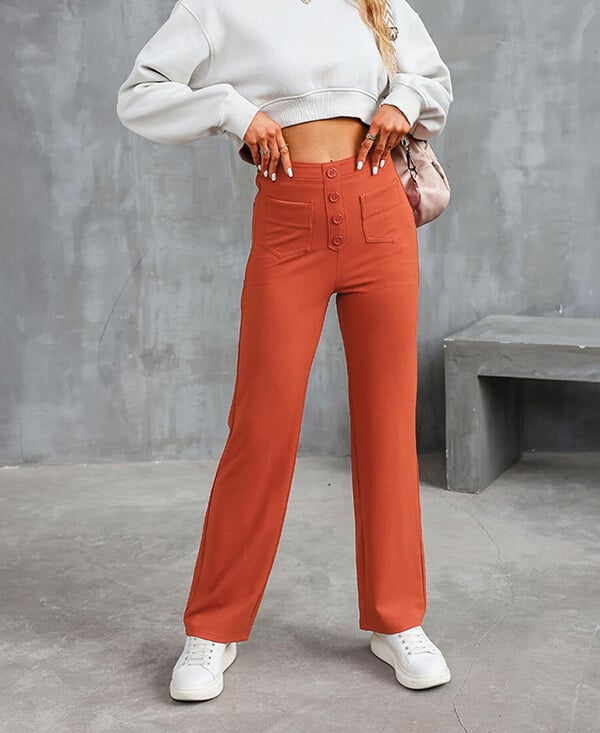 Pantalón de cintura alta y elástica