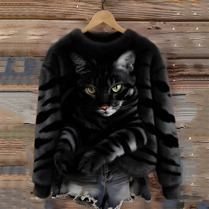 Isabel - Jersey Cálido con Estampado de Gato